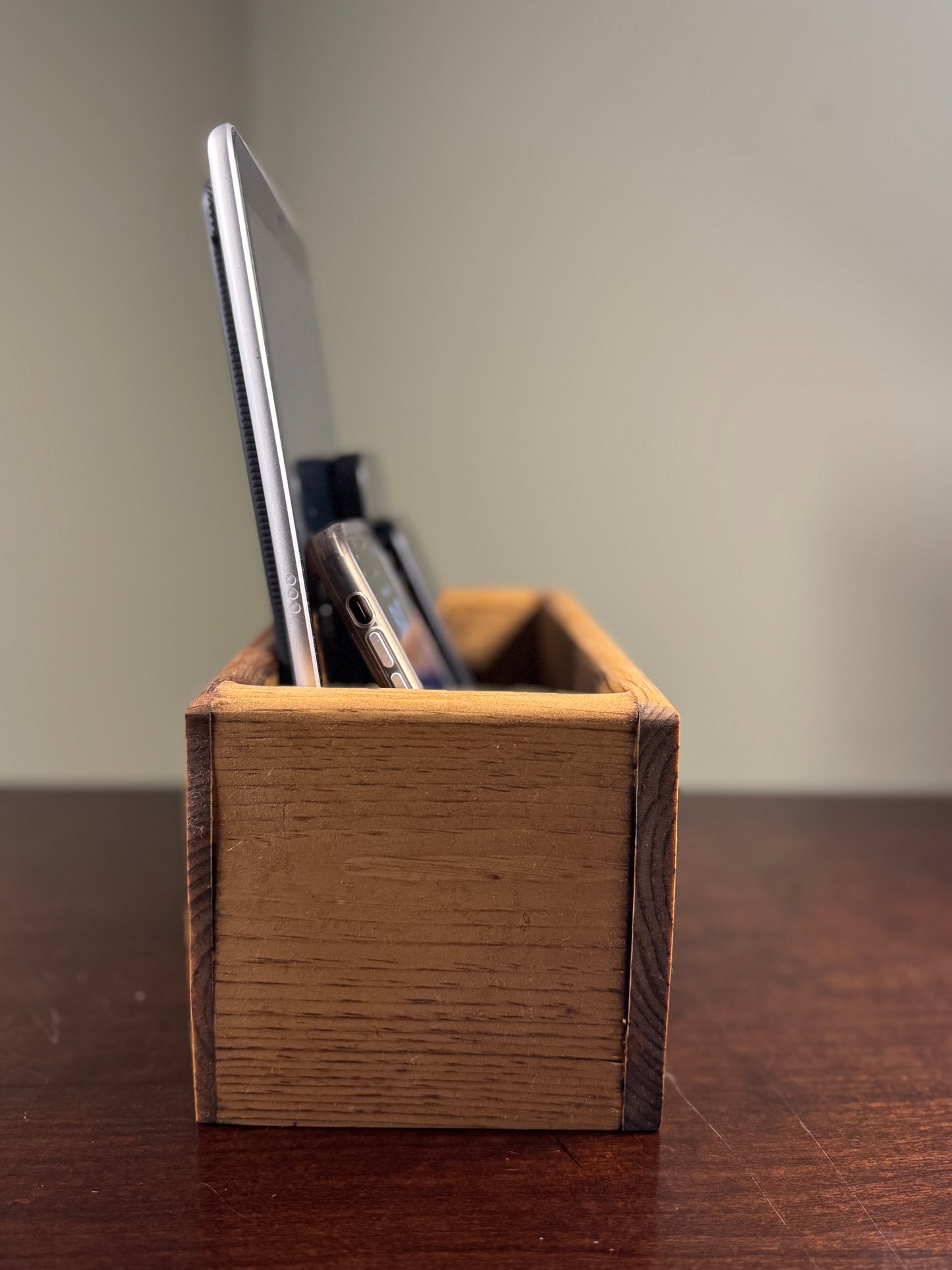 Unplug Box, Family Cell Phon and Tablet Holder, Electronics storage Box, Unplug and Unwind, Family Time Box, Charging Hole